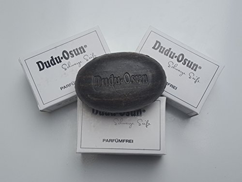 3x150g - Dudu Osun Schwarze Seife Pure - Natürliche Schwarze Seife Pure Parfümfrei 150 g