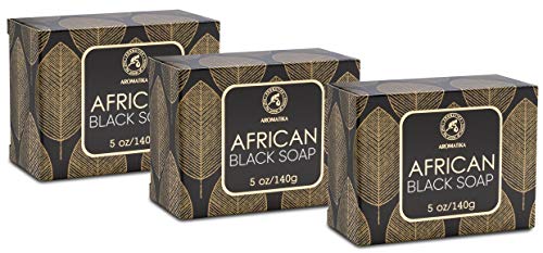 Afrikanische Schwarze Seife 3x140g - Feuchtigkeitsspendend - Pflegend - 100% Natürliche Schwarze Seife mit Sheabutter & Kokosöl - für alle Hauttypen - Körperpflege Geheimnis