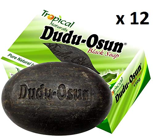 Dudu Osun Tropische reine natürliche afrikanische schwarze Seife, 12 Stück